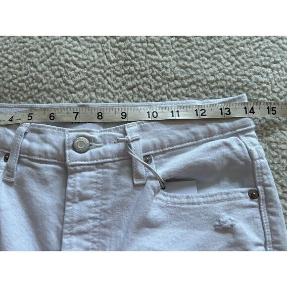 Pistola Charlie High Rise Classic Straight Ankle Deconstructed Optic White Sz 26 - Picture 9 of 13